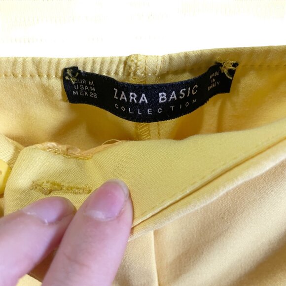 Zara Basic Collection Womens Yellow Cropped Trousers Size M - Picture 4 of 4